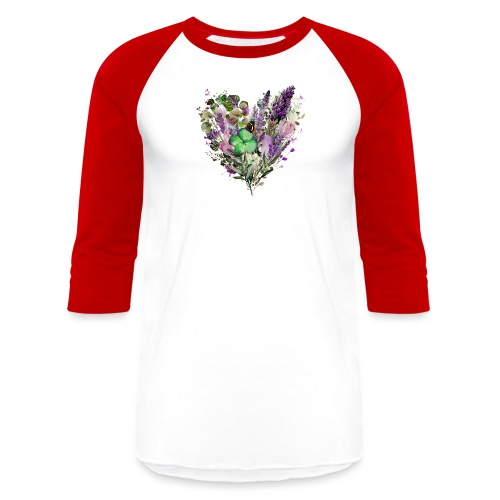 Walk in Love Spring Clover Flowers Heart - Unisex Baseball T-Shirt