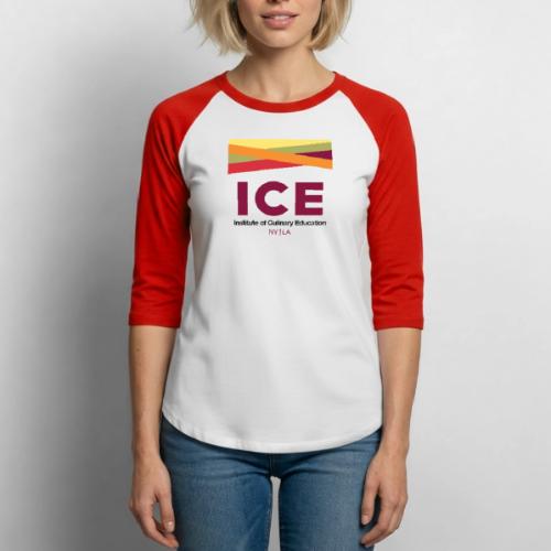 ICE Logo - Black Font - Unisex Baseball T-Shirt