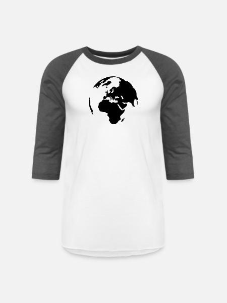 World - Unisex Baseball T-Shirt - white/charcoal