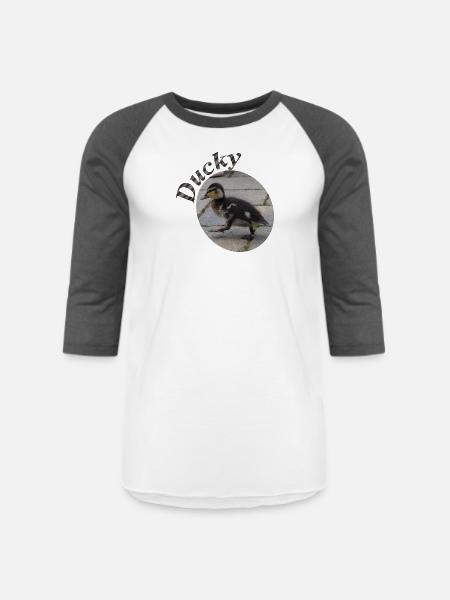 Ducky - Unisex Baseball T-Shirt - white/charcoal