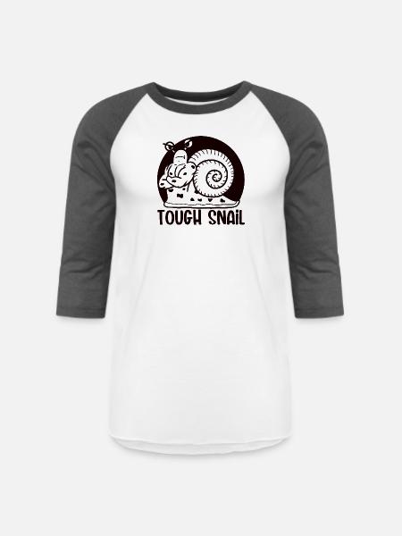 Tough Snail Mono - Unisex Baseball T-Shirt - white/charcoal
