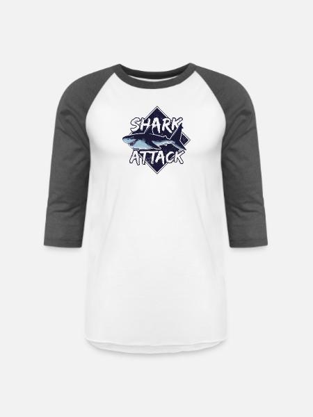 Shark - Unisex Baseball T-Shirt - white/charcoal