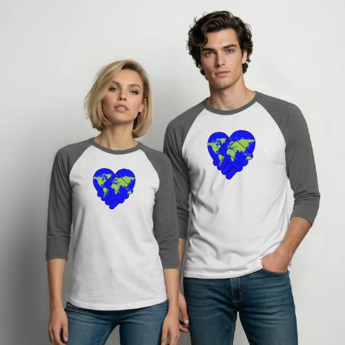 World United in Love - Unisex Baseball T-Shirt