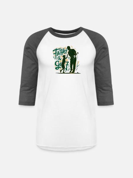 golf and papa - Unisex Baseball T-Shirt - white/charcoal