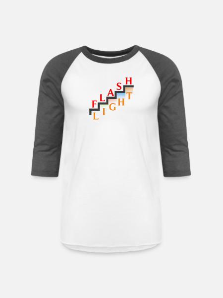 FLASH LIGHT - Unisex Baseball T-Shirt - white/charcoal