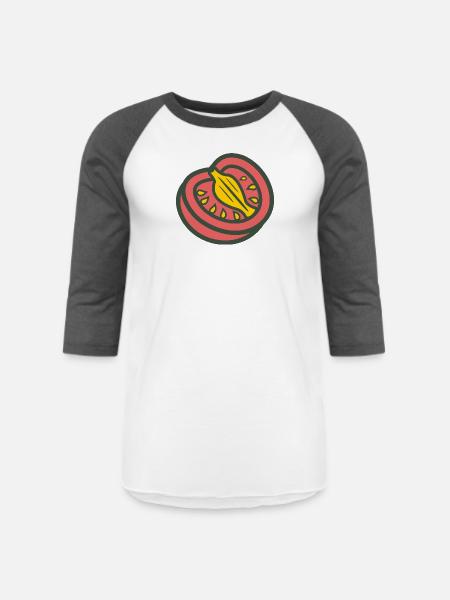 Tomato Sliced - Unisex Baseball T-Shirt - white/charcoal