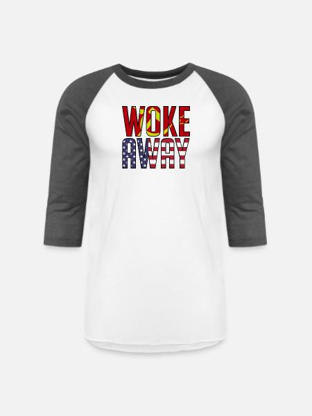 woke away 1 - Unisex Baseball T-Shirt - white/charcoal