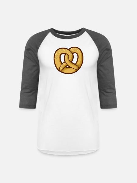 Pretzel Icon - Unisex Baseball T-Shirt - white/charcoal