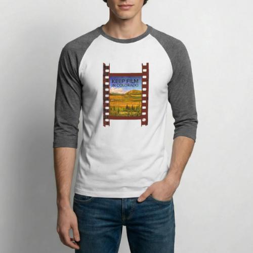 Keep Film in Colorado Filmstrip - Unisex Baseball T-Shirt