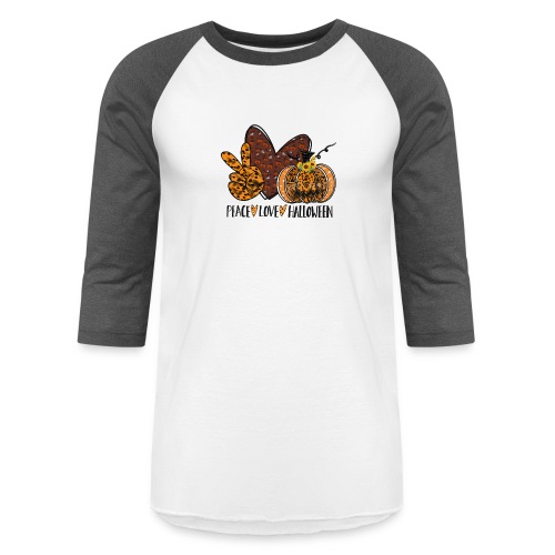 Peace love Halloween - Unisex Baseball T-Shirt