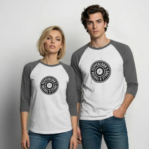 Circle Logo B/W - Unisex Baseball T-Shirt