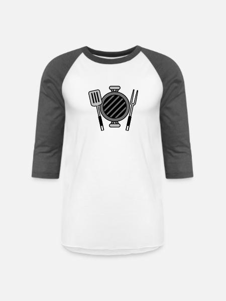 BBQ grill master charcoal - Unisex Baseball T-Shirt - white/charcoal
