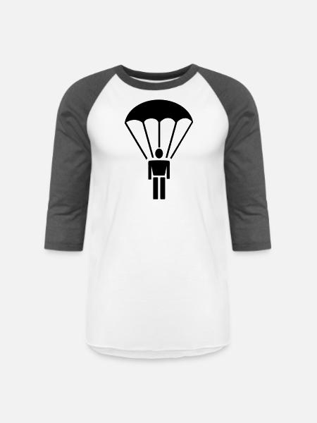 parachute - Unisex Baseball T-Shirt - white/charcoal