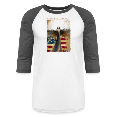 God bless America Angel_Strong color_Brown type - Unisex Baseball T-Shirt