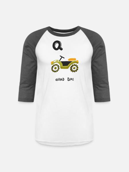 Q Is Quad Bike - Unisex Baseball T-Shirt - white/charcoal