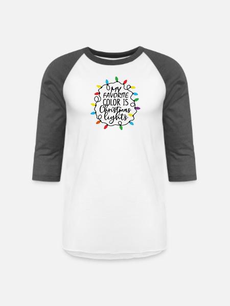 Christmas Lights - Unisex Baseball T-Shirt - white/charcoal
