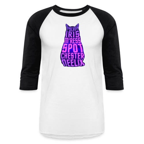 Trek Cats (pink and purple letters) - Unisex Baseball T-Shirt