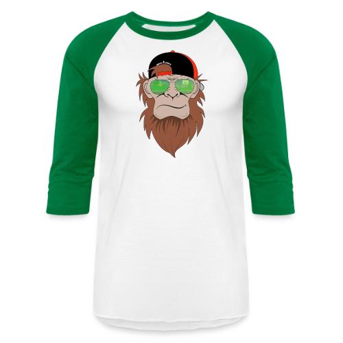 Squatch Basketball Cartoon - Unisex Baseball T-Shirt
