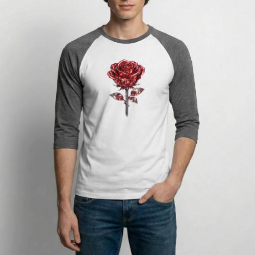 Silver Rose - Unisex Baseball T-Shirt