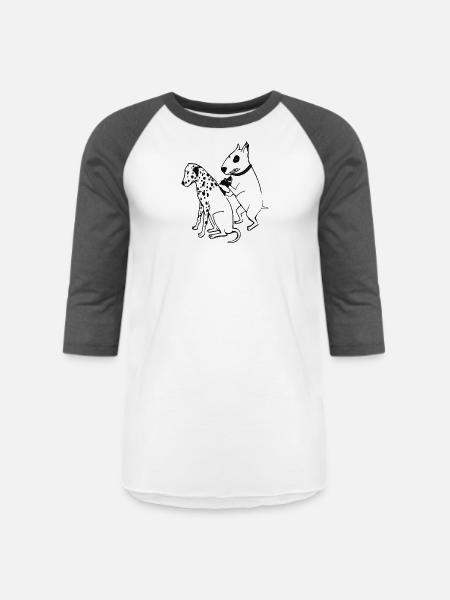 DALMATIAN DOG, TATTOO - Unisex Baseball T-Shirt - white/charcoal