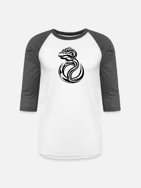 salamander - Unisex Baseball T-Shirt - white/charcoal