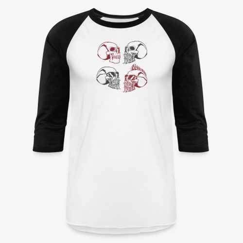 4 skulls - Unisex Baseball T-Shirt