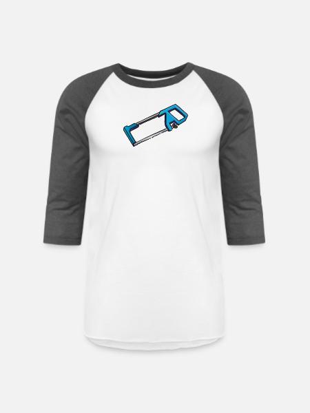Hacksaw iron saw | Eisensäge - Unisex Baseball T-Shirt - white/charcoal