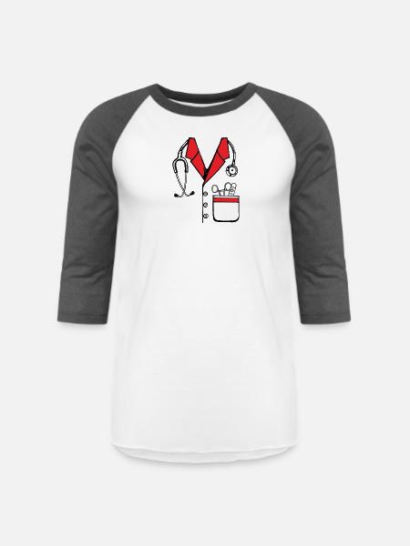 Doctor Stethoscope - Unisex Baseball T-Shirt - white/charcoal