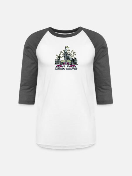 money hunter - Unisex Baseball T-Shirt - white/charcoal