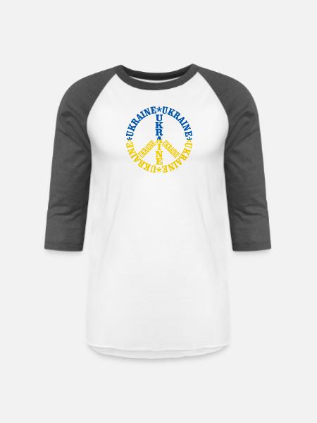 Ukraine Peace - Unisex Baseball T-Shirt - white/charcoal