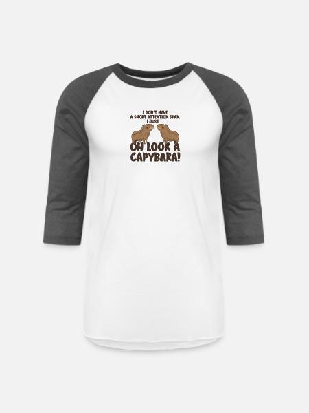 Capybara zoo animal design - Unisex Baseball T-Shirt - white/charcoal