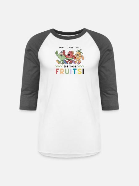 Playful Fruit - Unisex Baseball T-Shirt - white/charcoal