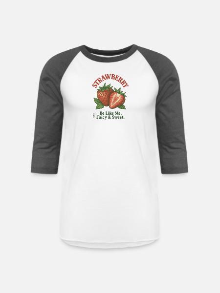 Sweet Like Strawberry - Unisex Baseball T-Shirt - white/charcoal