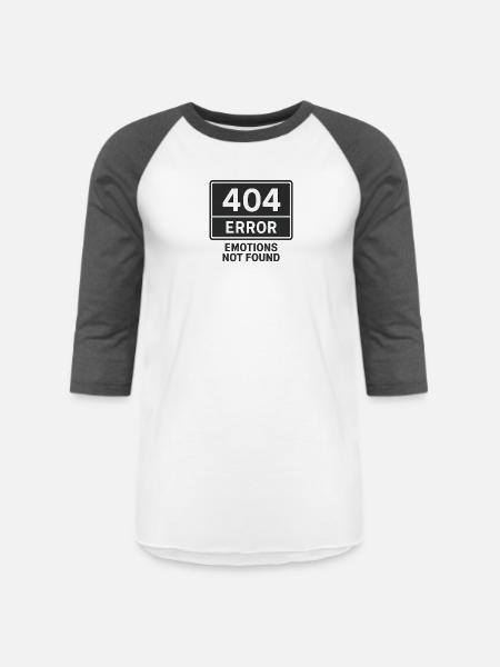 Error Emotions Graphic Tee - Unisex Baseball T-Shirt - white/charcoal