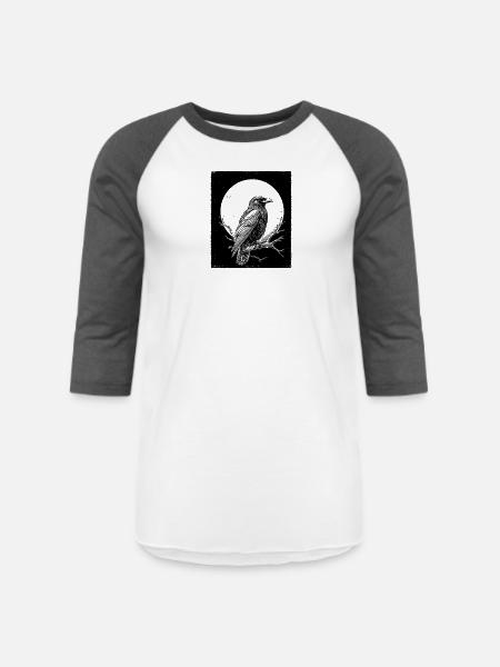 Black Raven - Unisex Baseball T-Shirt - white/charcoal