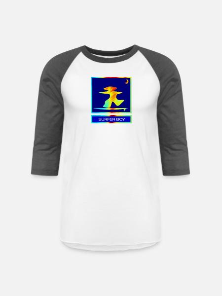 Surfer Boy - Unisex Baseball T-Shirt - white/charcoal