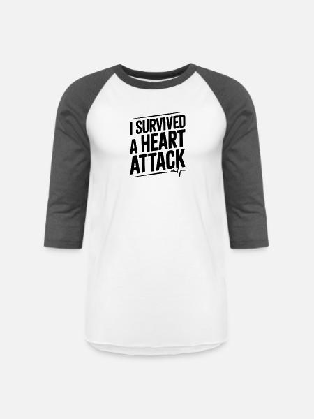 I Survived a Heart Attack - Unisex Baseball T-Shirt - white/charcoal