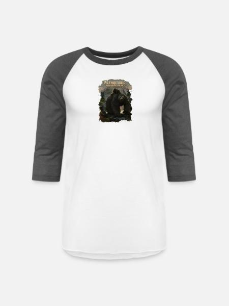 Prehistoric National Park - Giant Sloths - Unisex Baseball T-Shirt - white/charcoal