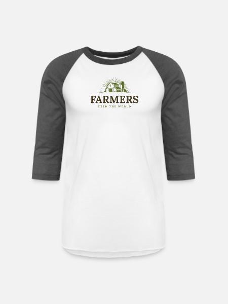 Farmers Sunburst Barn Emblem - Unisex Baseball T-Shirt - white/charcoal