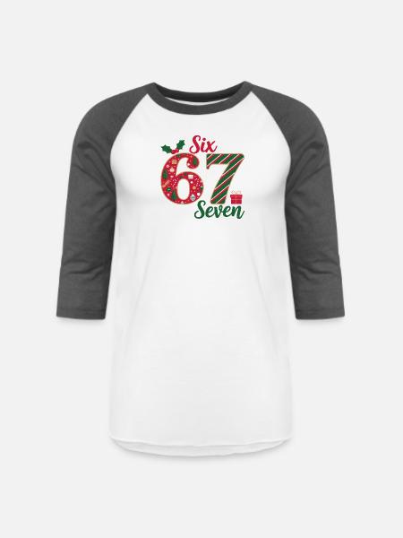 Six Seven Christmas Countdown - Unisex Baseball T-Shirt - white/charcoal