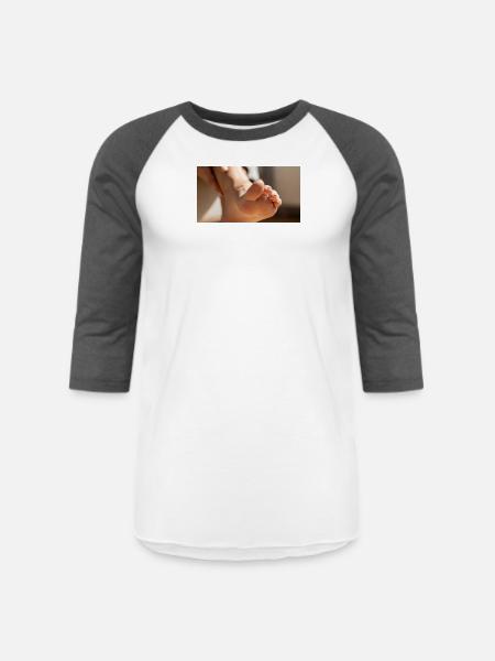 Female foot - Unisex Baseball T-Shirt - white/charcoal