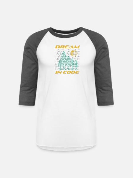 Dream In Code - Unisex Baseball T-Shirt - white/charcoal