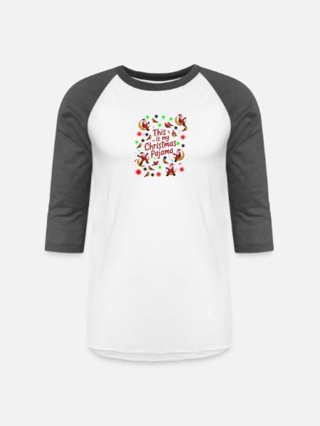 This Is My Christmas Pajama - Unisex Baseball T-Shirt - white/charcoal