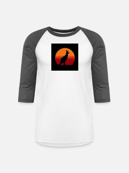 Sunrise Kangaroo Spirit - Unisex Baseball T-Shirt - white/charcoal