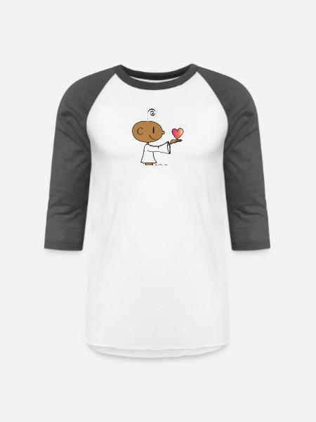 The little Yogi - Unisex Baseball T-Shirt - white/charcoal