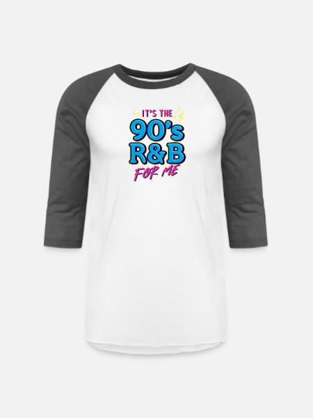 90s R&B Nostalgia RetroTee - Unisex Baseball T-Shirt - white/charcoal