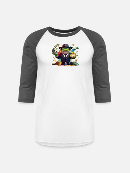 Crypto Frog Tycoon - Unisex Baseball T-Shirt - white/charcoal