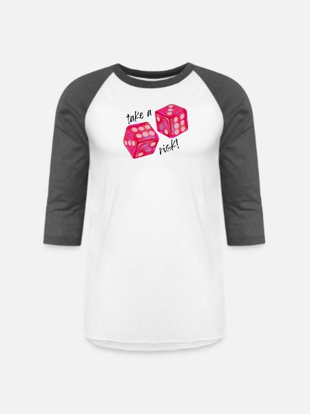 Take a Risk Graphic - Unisex Baseball T-Shirt - white/charcoal