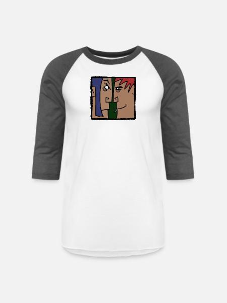 Face to face - Unisex Baseball T-Shirt - white/charcoal
