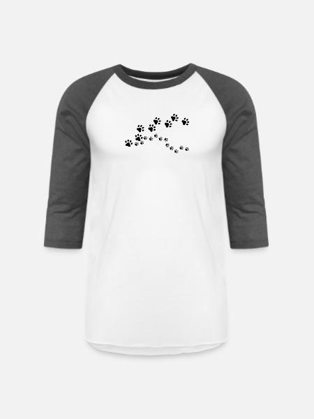 Pawprint Trail - Unisex Baseball T-Shirt - white/charcoal